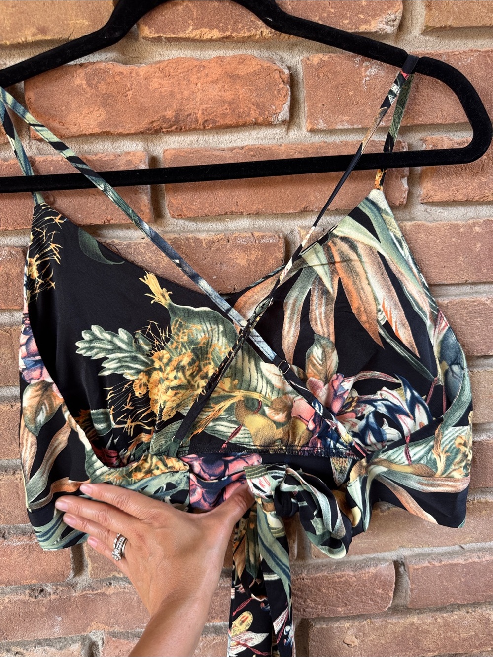 Women’s Floral Maxi Skirt and Top in Black with Tropical Print - Picture 9 of 11